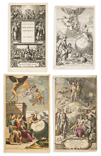 (TITLE PAGES.) Group of 10 seventeenth-and-eighteenth-century engraved allegorical atlas title pages.